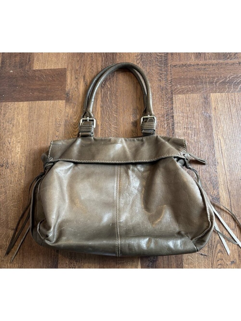 Sundance Made In Italy Soft Dark Brown Leather Satchel Handbag